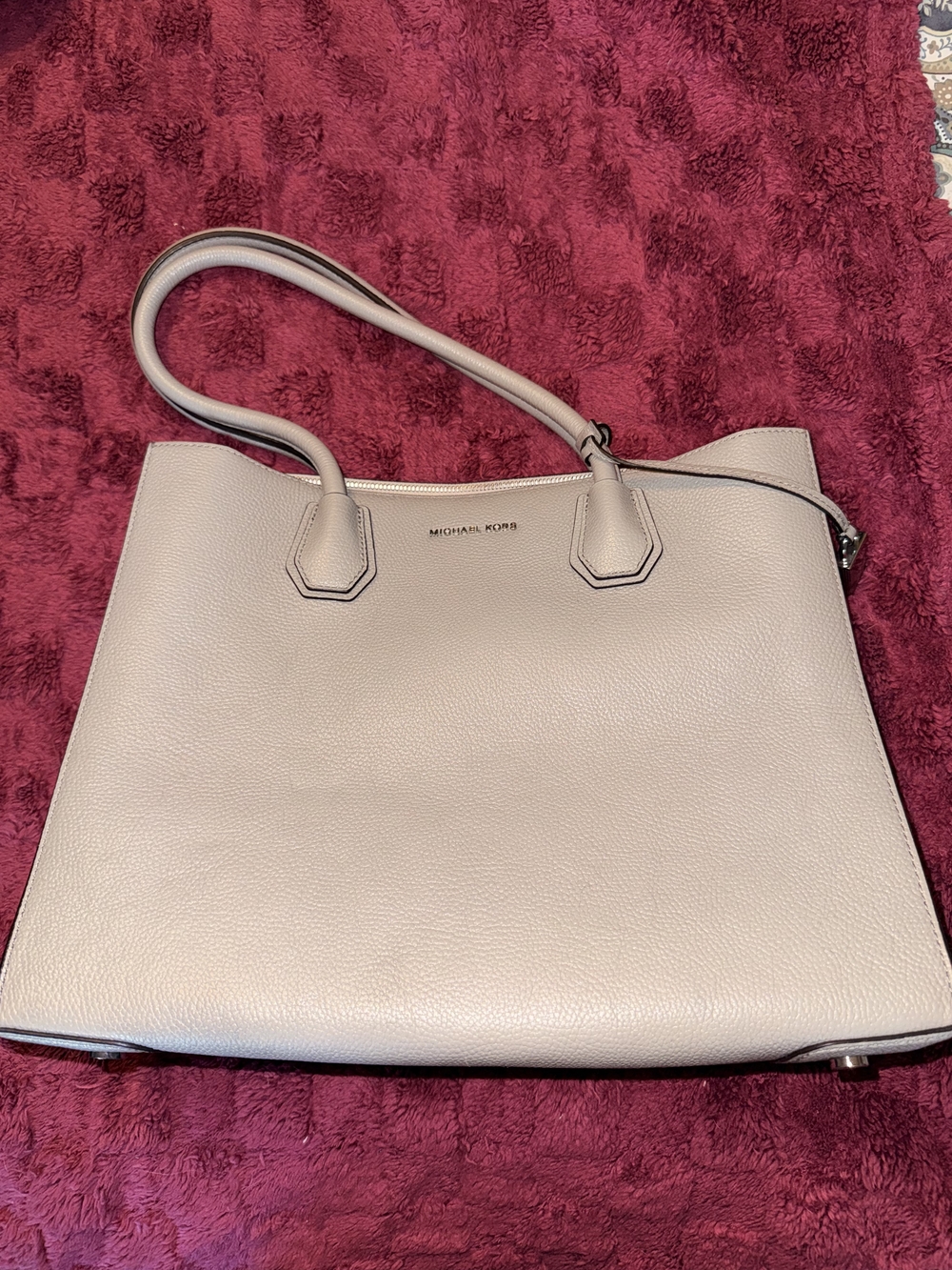 Michael Kors Grey Leather Tote Bag